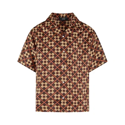 Pre-owned Amiri Ma Quad Camp Shirt 'husk' | Tan | Men's Size M