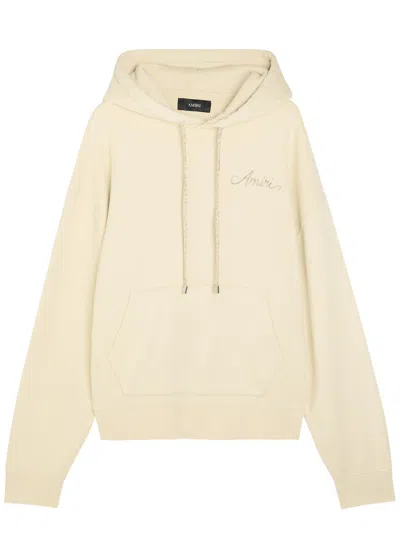 Amiri Ma Quad Checkerboard Logo-embroidered Hooded Cotton Sweatshirt In Gold