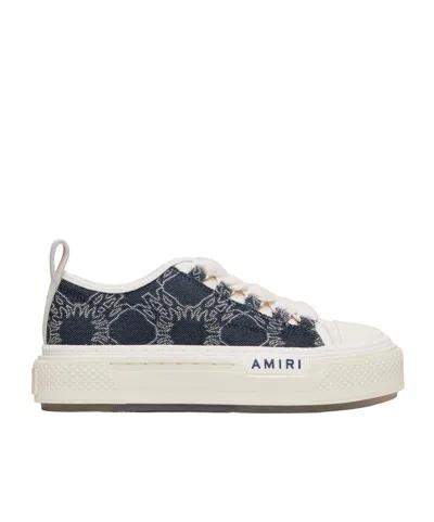 AMIRI MA QUAD DENIM COURT LOW SNEAKERS