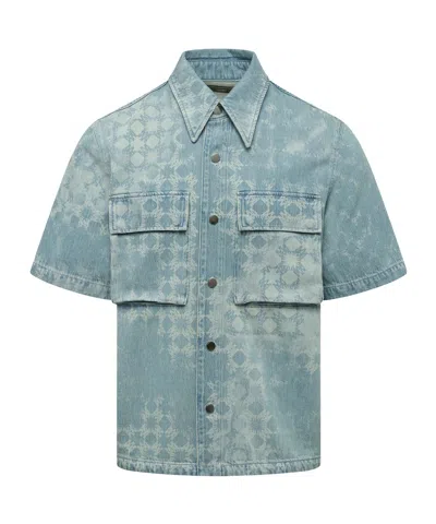 Amiri Ma Quad Denim Shirt In Blue