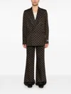 Amiri Brown Double-breasted Jacket With Check Motif In Wool Blend Man In Brown