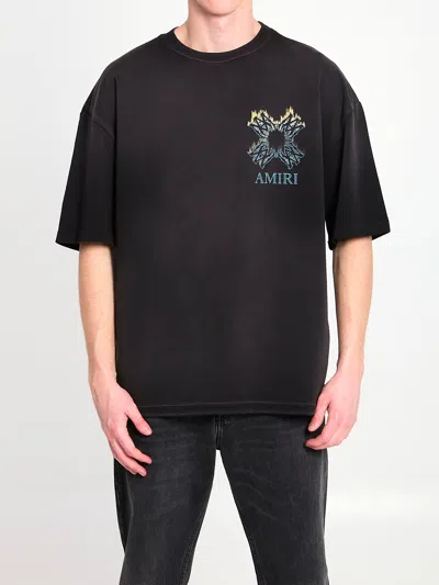 Amiri Quad Flames Oversized T-shirt In Black
