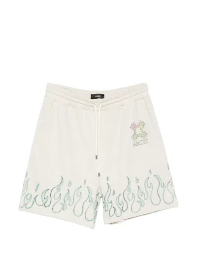 Amiri Ma Quad Joggingshorts Mit Flammen In Neutral