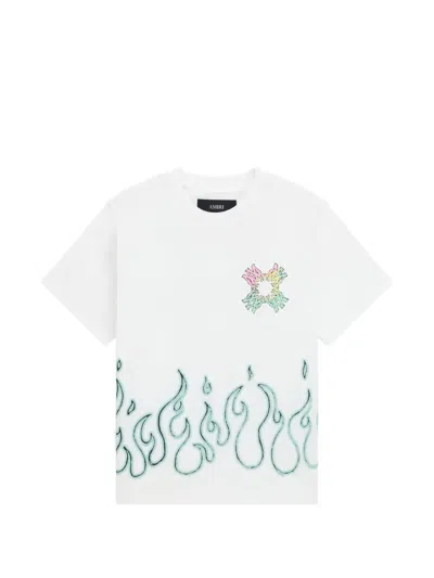 Amiri Kids' Ma Quad Flames T-shirt In White