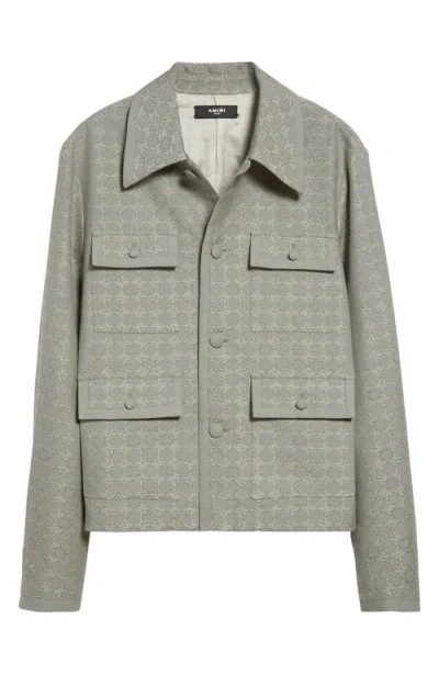 Amiri Ma Quad Jacquard 4-pocket Cotton & Wool Utility Jacket In Dusty Blue
