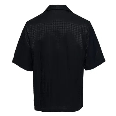 Amiri Ma Quad Jacquard Camp Shirt In Black