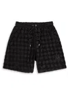Amiri Black Bermuda Shorts With All-over Ma Quads Motif And Embroidered Logo On The Front In Cotton Blend  In Black