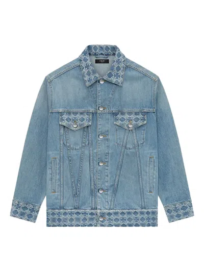 Amiri Ma Quad Jacquard Denim Jacket In Blue