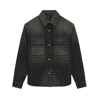 Pre-owned Amiri Ma Quad Jacquard Overshirt 'midnight Indigo' | Blue | Men's Size Xl