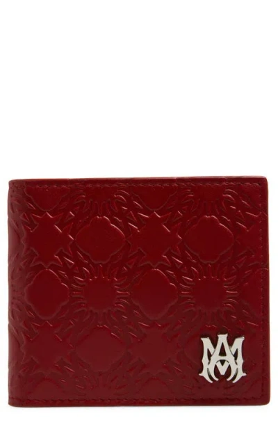Amiri Ma Quad Leather Bifold Wallet In Red