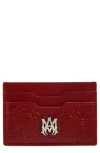 Amiri Ma Quad Leather Card Case In Red