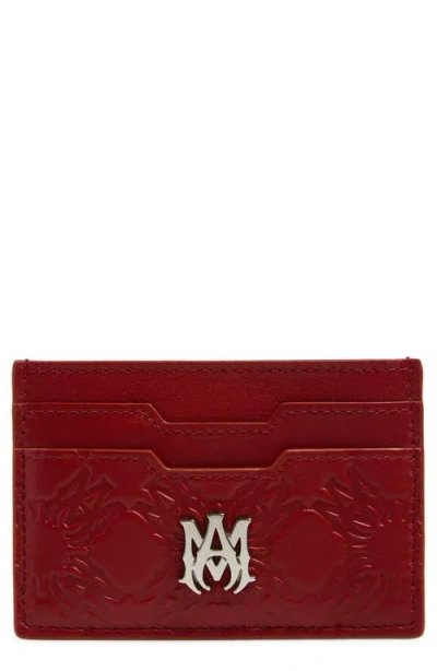 Amiri Ma Quad Leather Card Case In Red