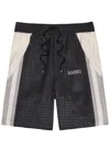 Amiri Quad Panel Side Stripe Tailored Shorts In Black