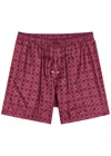Amiri Mens Quad Graphic-print Silk Bowling Shorts Wine In Pink