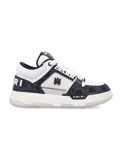 Amiri Multicolor Leather And Fabric Bandana Denim Ma-1 Sneakers In Black