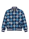 Amiri Ma Quad-monogram Bomber Jacket In Blue