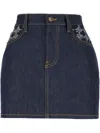 Amiri Ma Quad Monogram-print Skirt In Blue