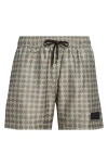 Amiri Mens Black Ma Quad Logo-embroidered Swimming Trunks In Gray