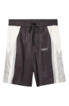 Amiri Quad Panel Side Stripe Tailored Shorts In Brown