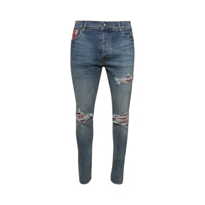 Pre-owned Amiri Ma Quad Plaid Mx1 Jean 'true Indigo' | Blue | Men's Size 38