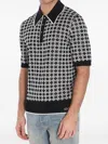 Amiri Quad Geometric Pattern Polo T-shirt In Black