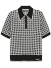 Amiri Quad Geometric Pattern Polo T-shirt In Black