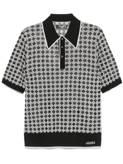 AMIRI PATTERNED POLO SHIRT