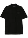 Amiri Logo-embroidered Cotton-blend Terry Jacquard Polo Shirt In Black