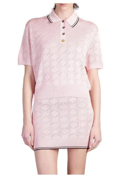 Amiri Ma Quad Polo Top In Pink
