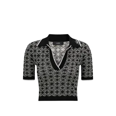 Amiri Ma Quad Polo Sweater In Black