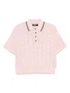 Amiri Open-knit Viscose Polo Shirt In 粉色