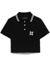 Amiri Ma Quad Short-sleeve Crop Polo Shirt In Black
