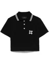 Amiri Ma Quad Short-sleeve Crop Polo Shirt In Black