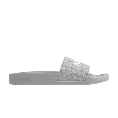 Pre-owned Amiri Ma Quad Pool Slide 'grey' | Men's Size 43 In Gray
