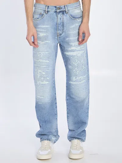 Amiri Ma Quad Repaired Jeans In Blue