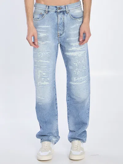Amiri Ma Quad Repaired Jeans In Blue