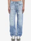 Amiri Ma Quad Repaired Jeans In Light Blue
