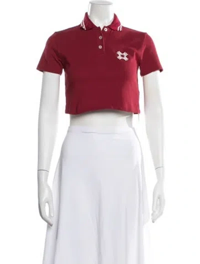 Pre-owned Amiri Ma Quad Short Sleeve Polo In Red