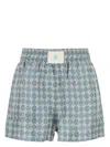 Amiri Printed Silk Shorts In Blue