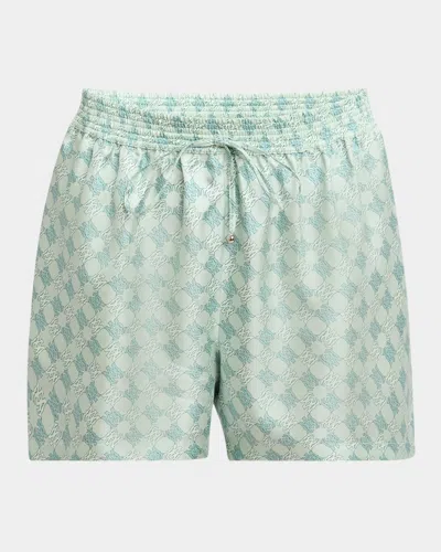 Amiri Ma Quad Silk Pull-on Shorts In Pale Mint