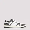 Amiri 'skel Top Low' Black Sneaker With Skeleton Applications And All-over Logo Print In Black