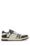 Amiri Quad Skel Panelled Leather Snekaers In Black