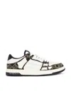 Amiri Quad Skel Panelled Leather Snekaers In Black