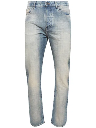 Amiri Blue Release Hem Jeans In Antique Indigo