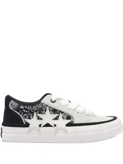 Amiri Sunset Skate Paisley-printed Suede Sneakers In Black