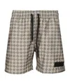 Amiri Mens Black Ma Quad Logo-embroidered Swimming Trunks In Gray
