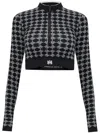 Amiri Quad Seamless Half Zip Top In Black