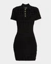 Amiri Ma Quad Toweling Mini Polo Dress In Black