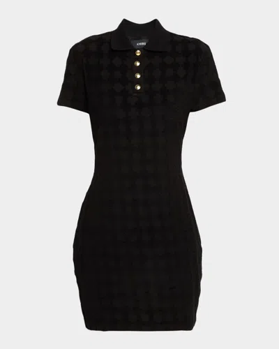 Amiri Ma Quad Toweling Mini Polo Dress In Black