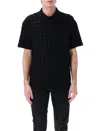 Amiri 'ma Quad' Black Polo With All-over Motif And Logo Detail On The Chest In Black